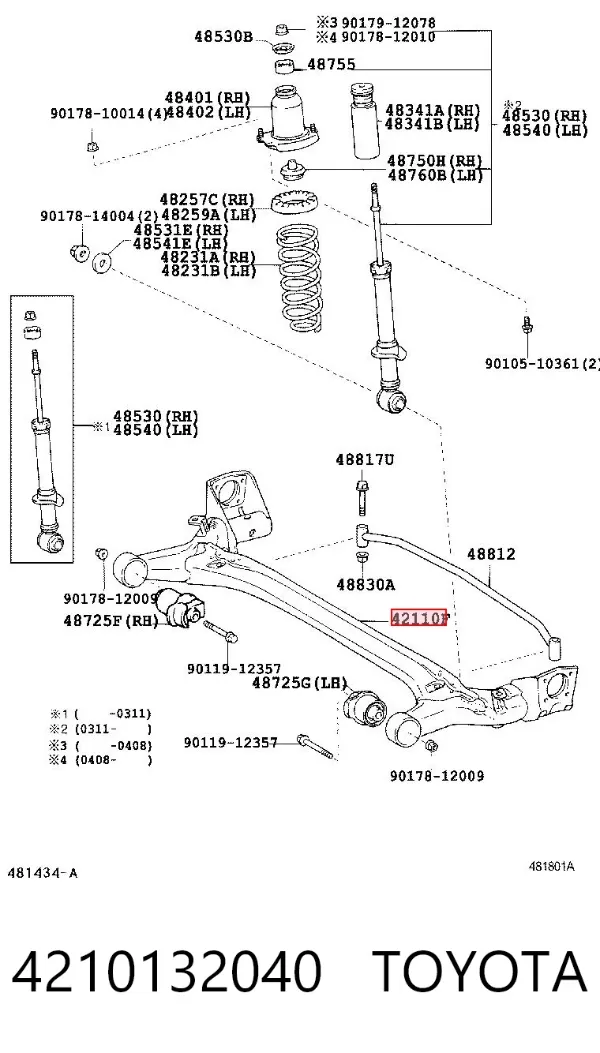 Korpus osi tylnej 4210132040 Toyota