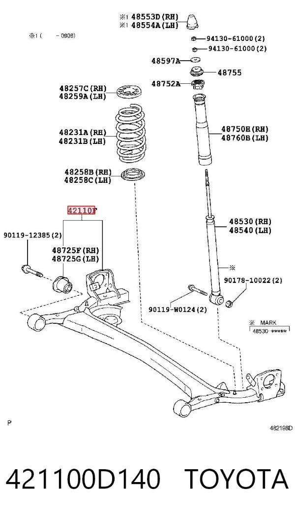 Korpus osi tylnej 421100D140 Toyota