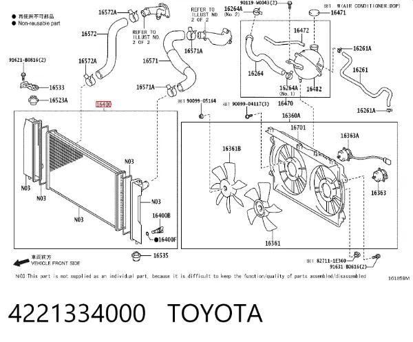 Chłodnica silnika 4221334000 Toyota