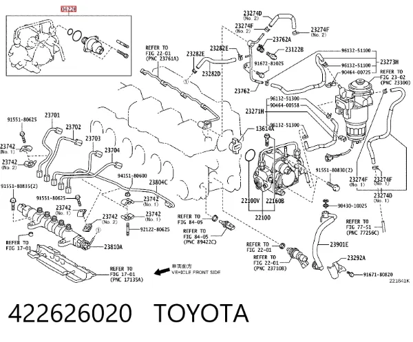 Zawór regulacji ciśnienia (zawór redukcyjny pompy wtryskowej) System Common-Rail 422626020 Toyota