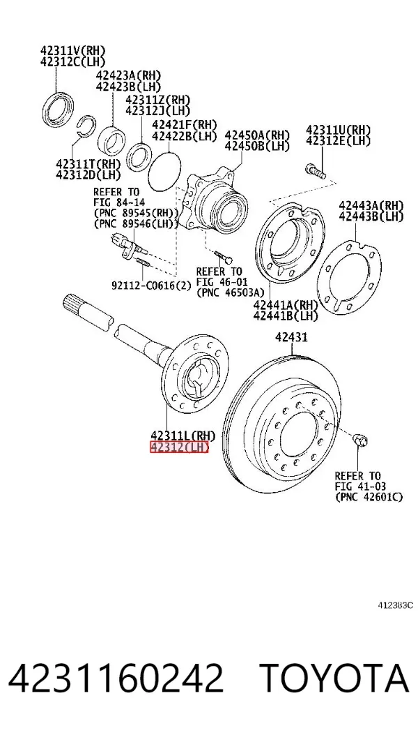 Półoś tylna 4231160242 Toyota