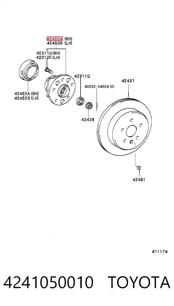 Piasta tylna 4241050010 Toyota