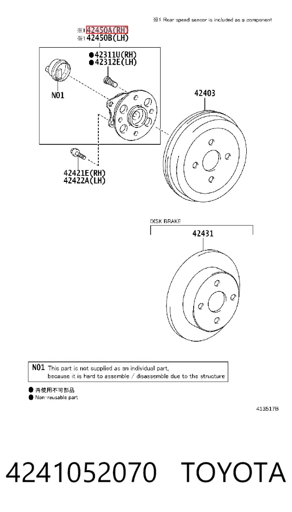 Piasta tylna 4241052070 Toyota