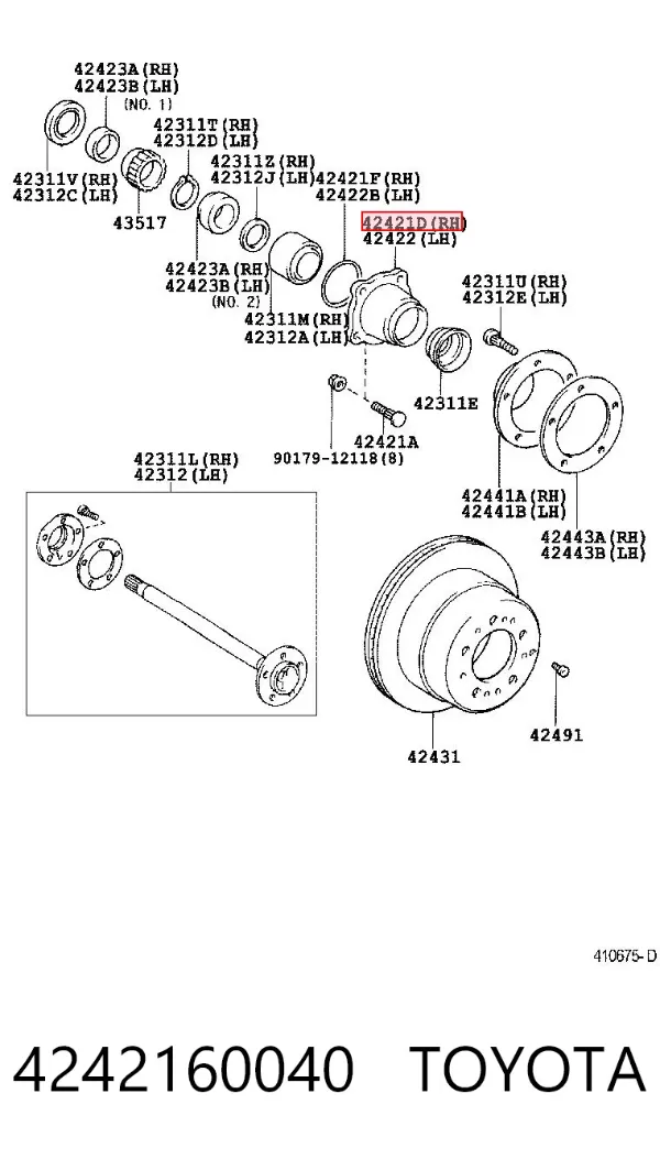 Piasta tyłna prawa 4242160040 Toyota