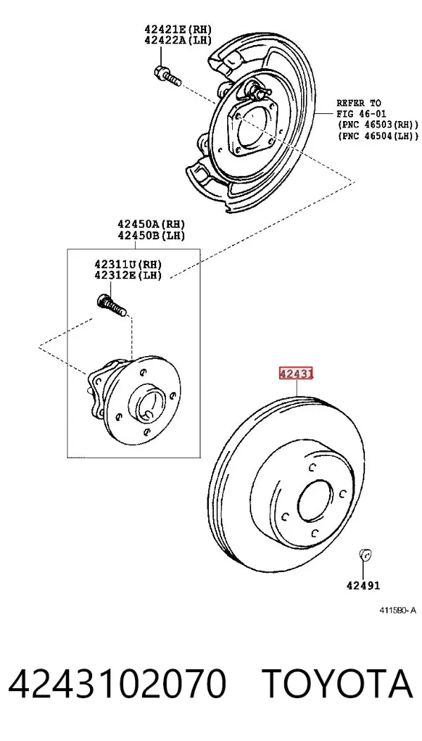 Tarcza hamulcowa tylna 4243102070 Toyota