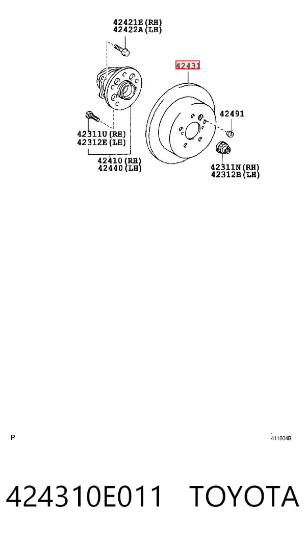 Tarcza hamulcowa tylna 424310E011 Toyota