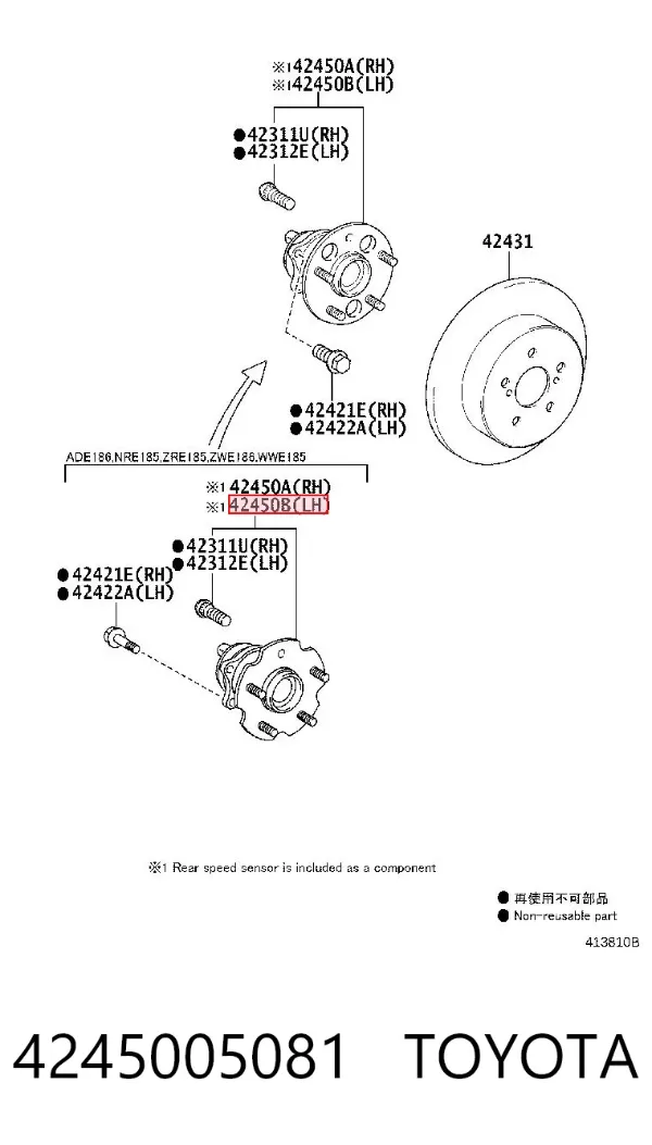 Piasta tylna 4245005081 Toyota