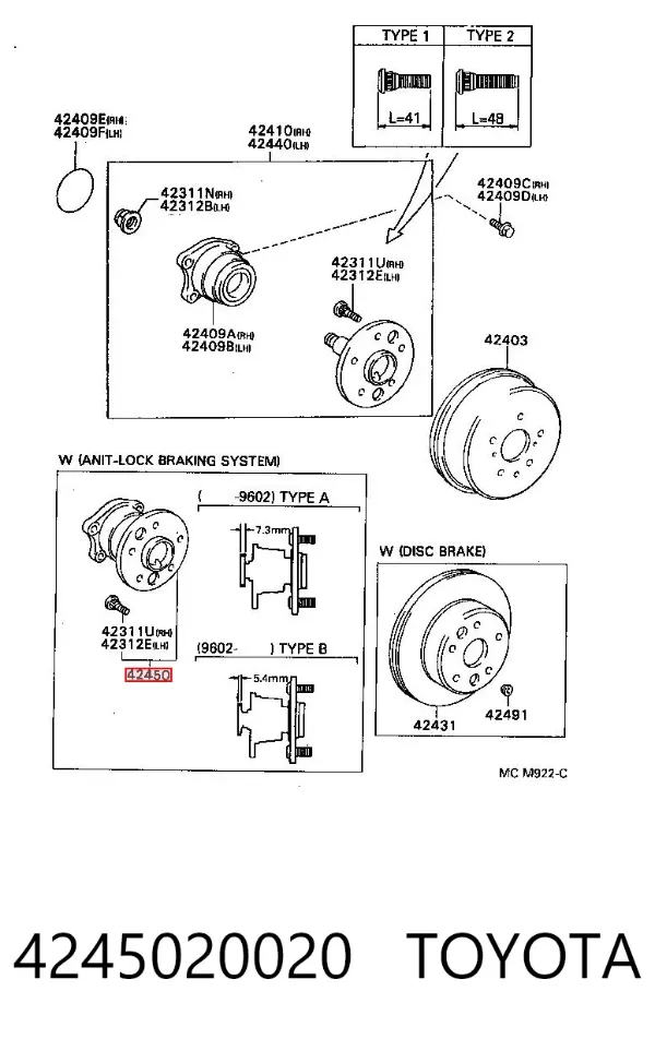 Piasta tylna 4245020020 Toyota