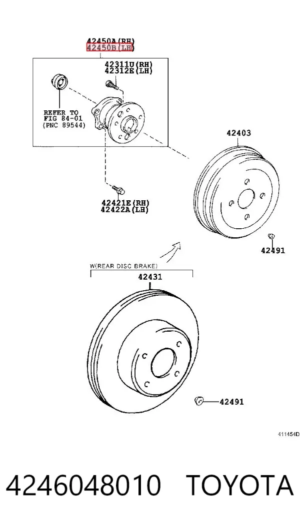 Piasta tylna lewa 4246048010 Toyota