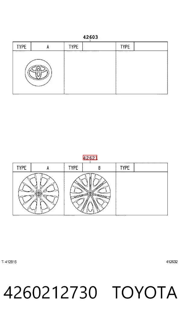 Kołpak do obręczy koła 4260212730 Toyota