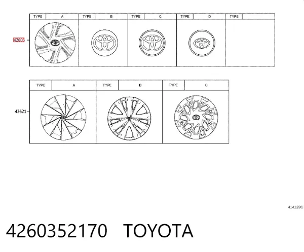 Kołpak do obręczy koła 4260352170 Toyota