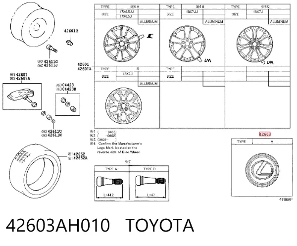 Kołpak do obręczy koła 42603AH010 Toyota