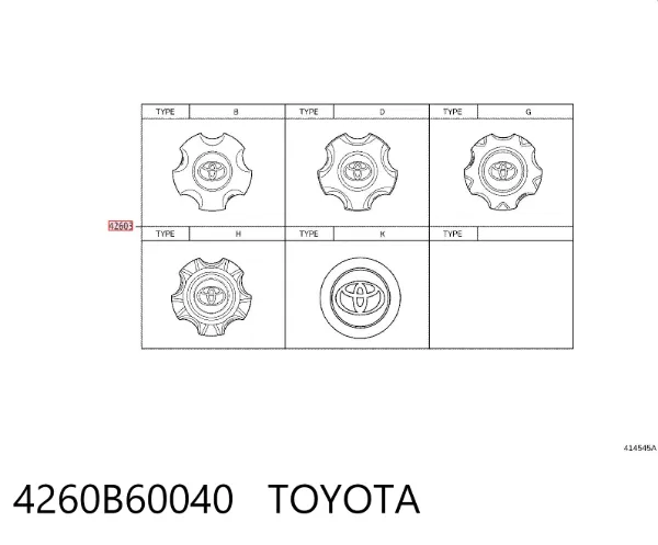 Kołpak do obręczy koła 4260B60040 Toyota