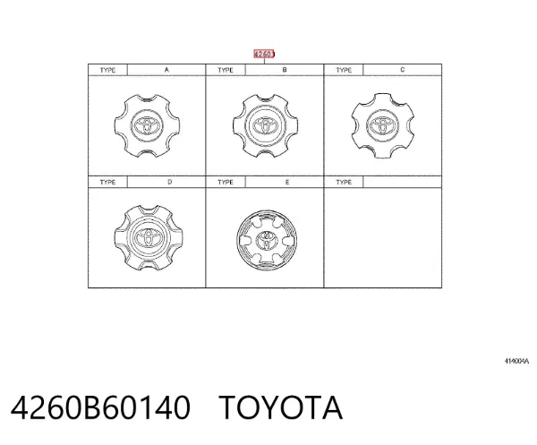 Kołpak do obręczy koła 4260B60140 Toyota
