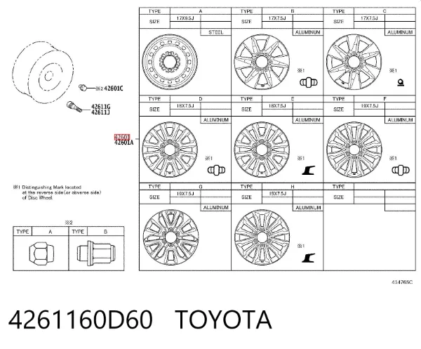  4261160D60 Toyota