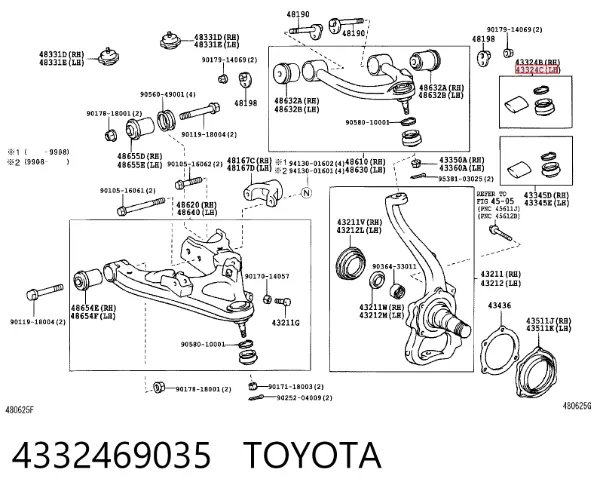 Sworzeń wahacza dolny Lexus LX 470