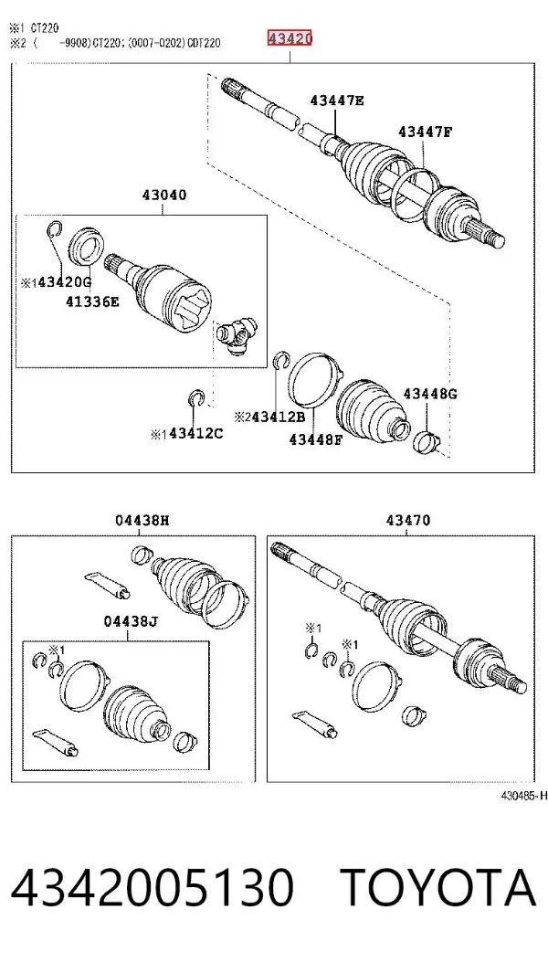 Półoś napędowa przednia lewa 4342005130 Toyota