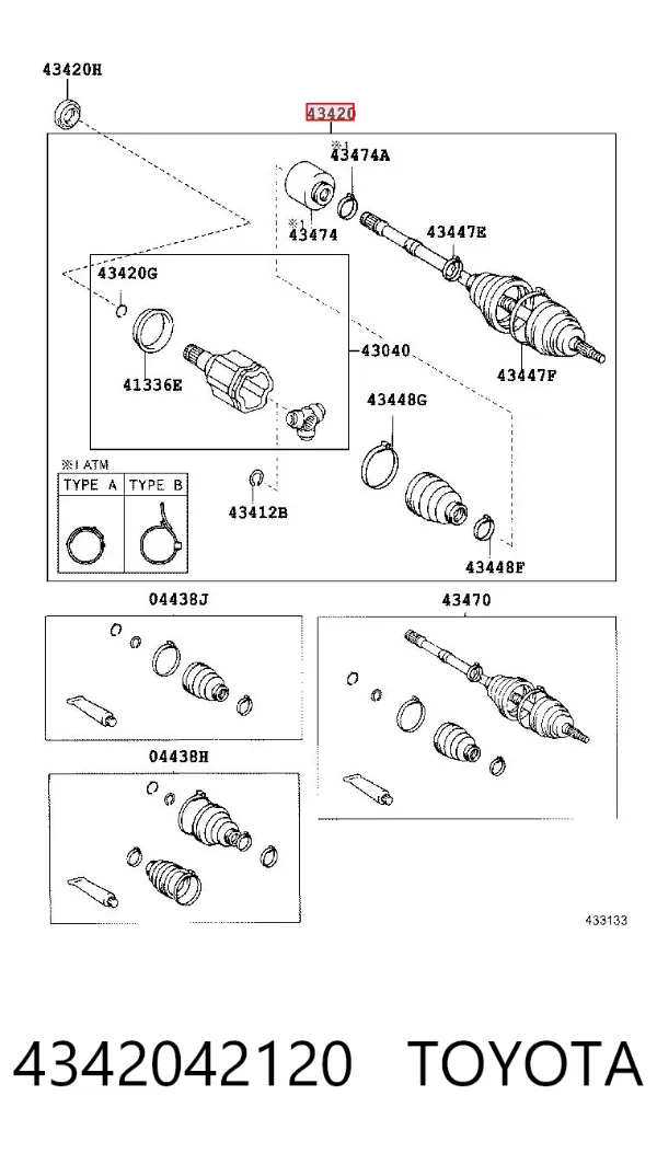 Półoś napędowa przednia lewa 4342042120 Toyota
