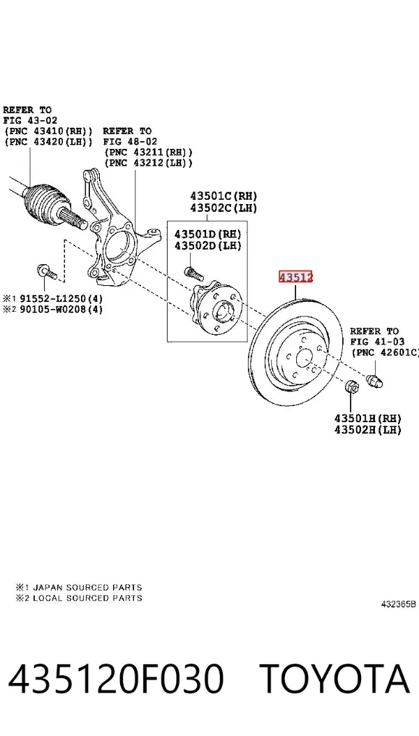 Tarcza hamulcowa przednia 435120F030 Toyota