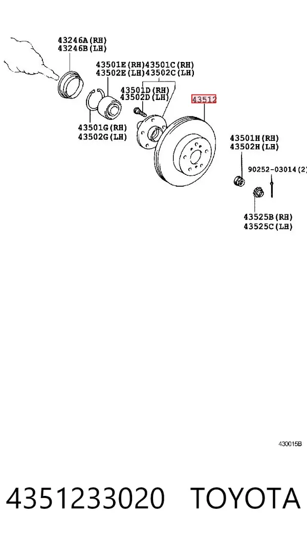 Tarcza hamulcowa przednia 4351233020 Toyota