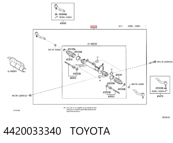 Listwa kierownicza (maglownica) 4420033340 Toyota