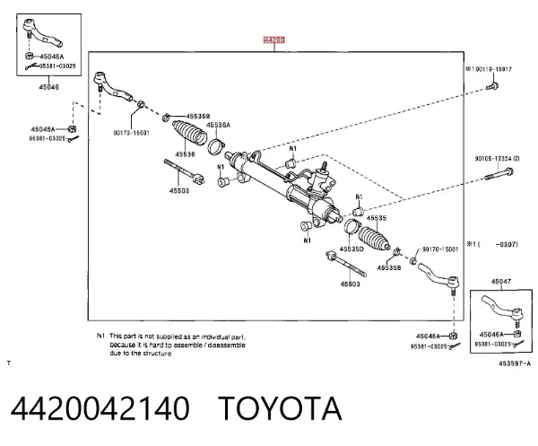 Listwa kierownicza (maglownica) 4420042140 Toyota