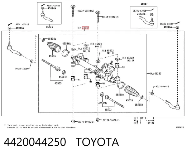 Listwa kierownicza (maglownica) Toyota Avensis Verso