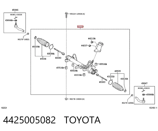 Listwa kierownicza (maglownica) 4425005082 Toyota