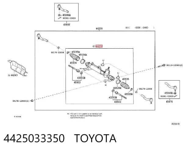 Listwa kierownicza (maglownica) 4425033350 Toyota