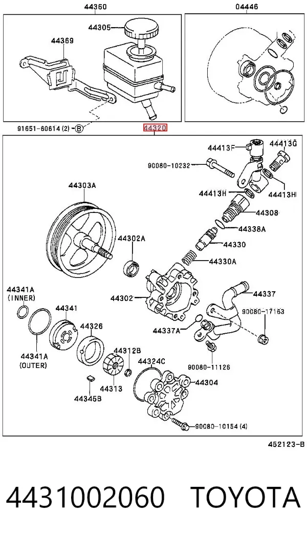 Pompa wspomagania hydraulicznego kierownicy Toyota Corolla E12