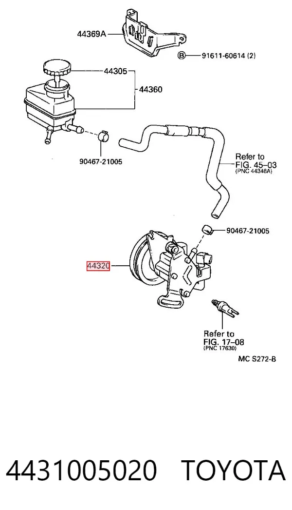 Pompa wspomagania hydraulicznego kierownicy 4431005020 Toyota