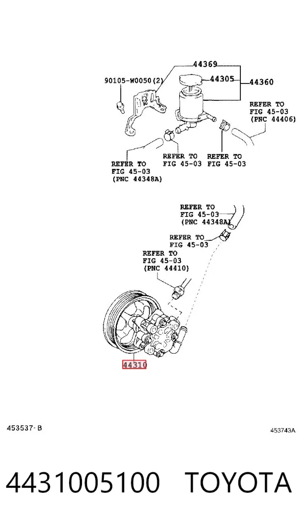 Pompa wspomagania hydraulicznego kierownicy 4431005100 Toyota