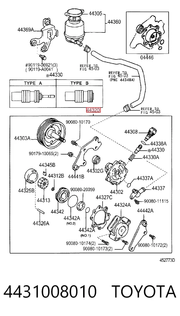 Pompa wspomagania hydraulicznego kierownicy Toyota Sienna L2