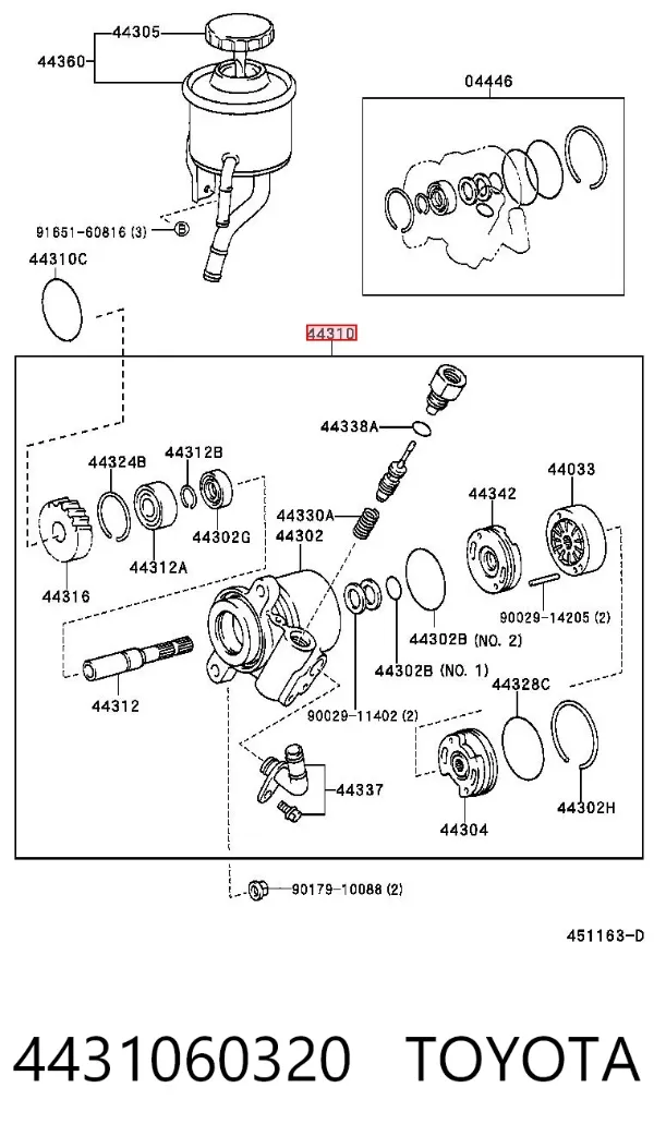 Pompa wspomagania hydraulicznego kierownicy 4431060320 Toyota