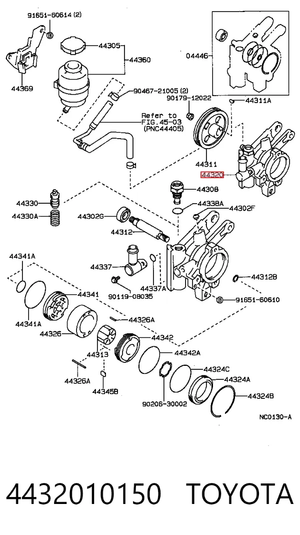 Pompa wspomagania hydraulicznego kierownicy 4432010150 Toyota