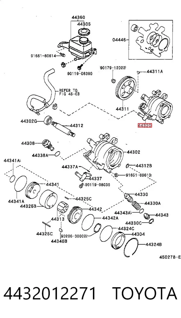 Pompa wspomagania hydraulicznego kierownicy 4432012271 Toyota