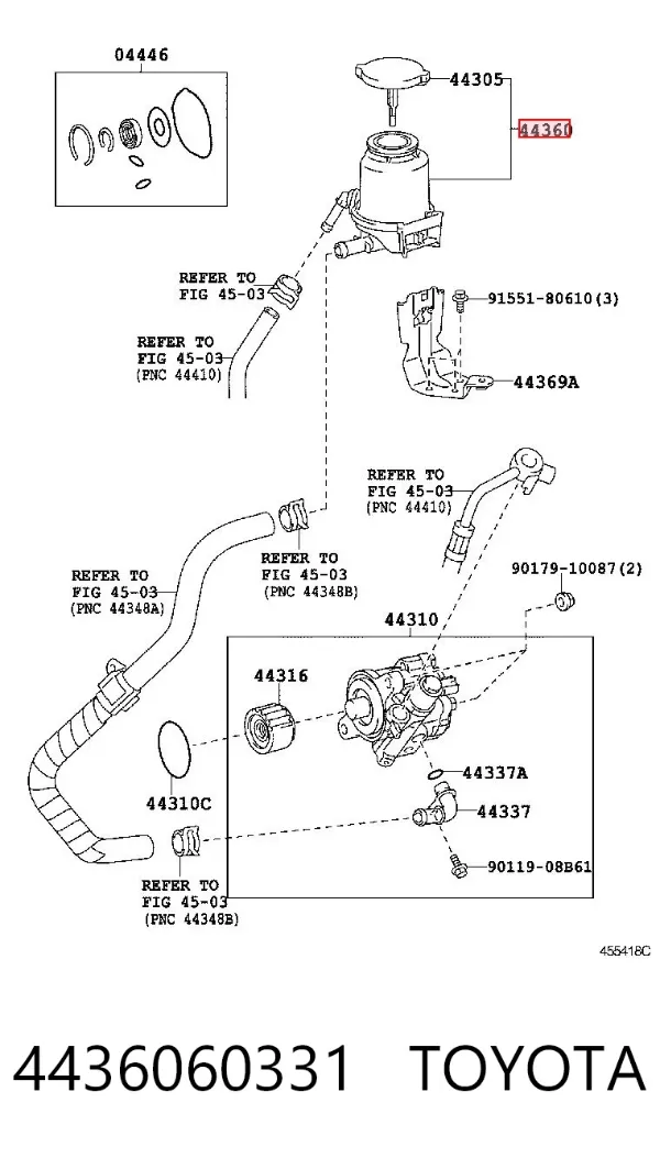 Zbiornik płynu wspomagania 4436060331 Toyota