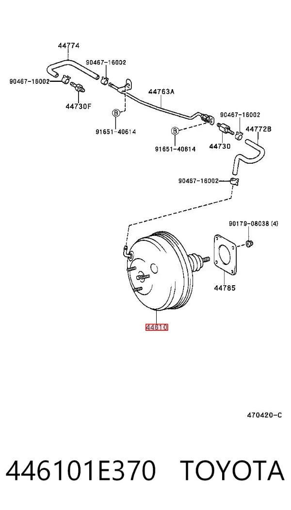Wzmacniacz próżniowy hamulców 446101E370 Toyota