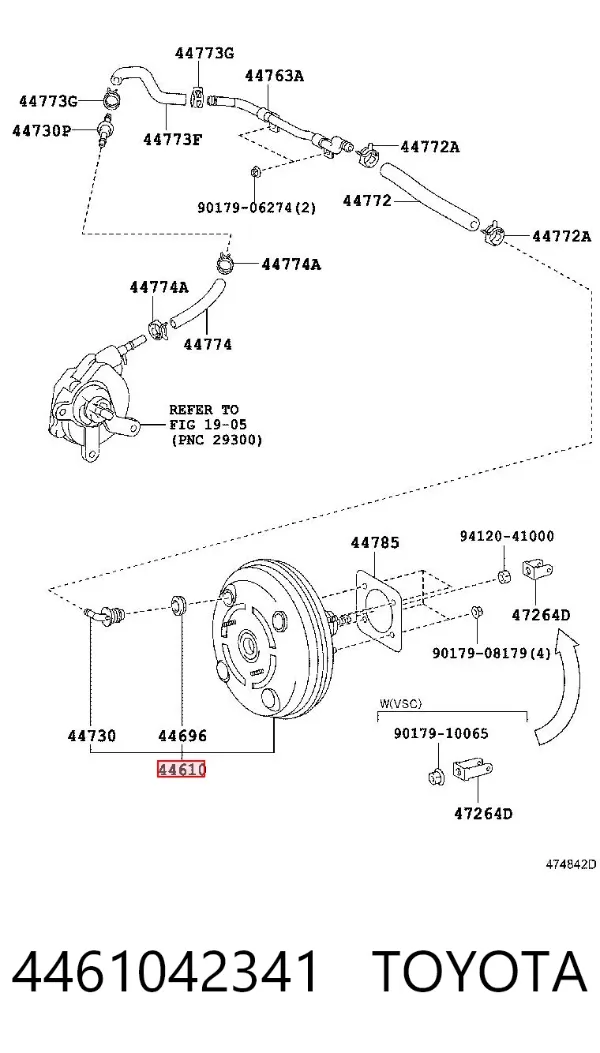 Wzmacniacz próżniowy hamulców 4461042341 Toyota