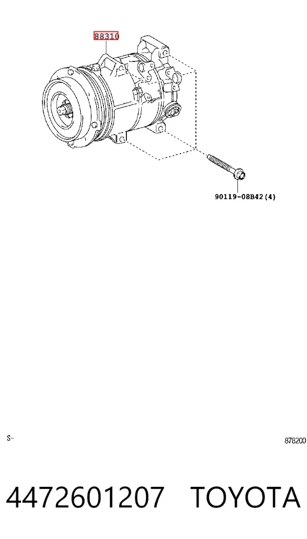 Sprężarka klimatyzacji 4472601207 Toyota