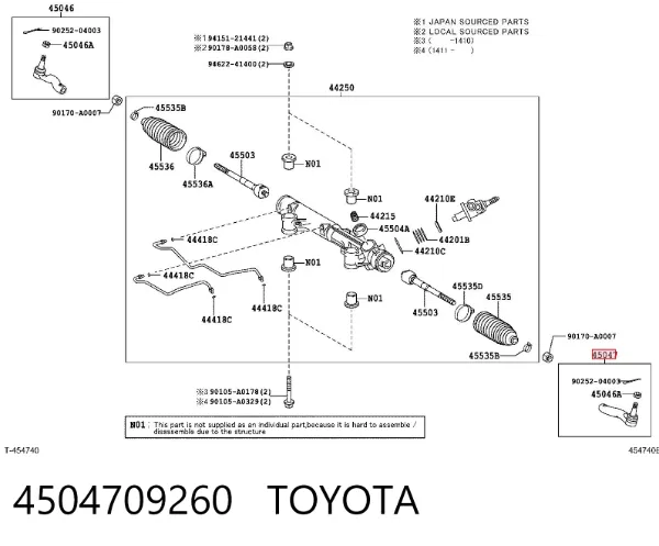 Końcówka drążka kierowniczego zewnętrzna Toyota Tundra K5, K6