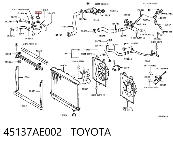 Pokrywa (korek) chłodnicy 45137AE002 Toyota