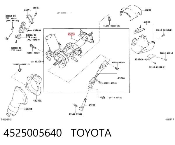 Kolumna (wał) kierownicza (kierownicy) Toyota Avensis II