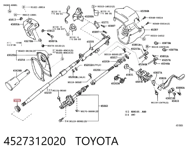 Tuleja kolumny kierowniczej 4527312020 Toyota