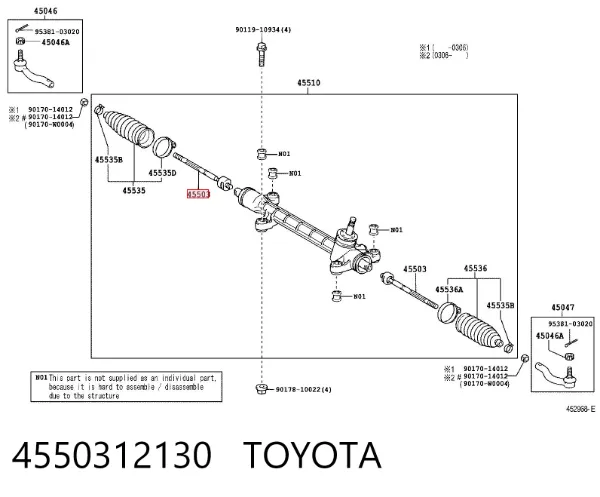 Drążek kierowniczy 4550312130 Toyota