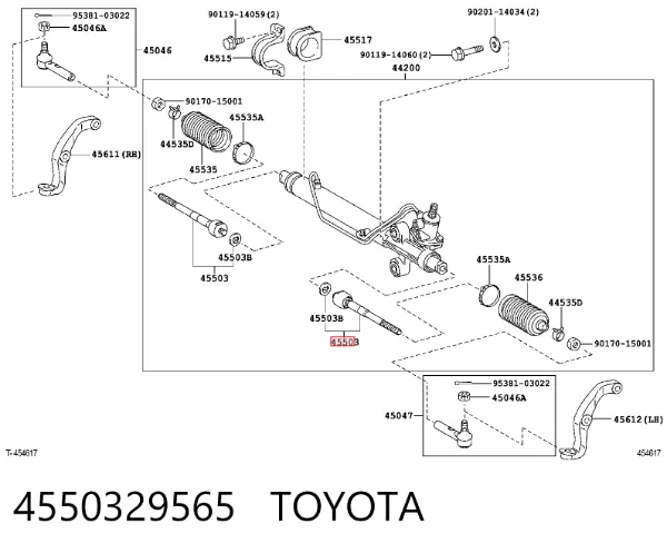 Drążek kierowniczy 4550329565 Toyota