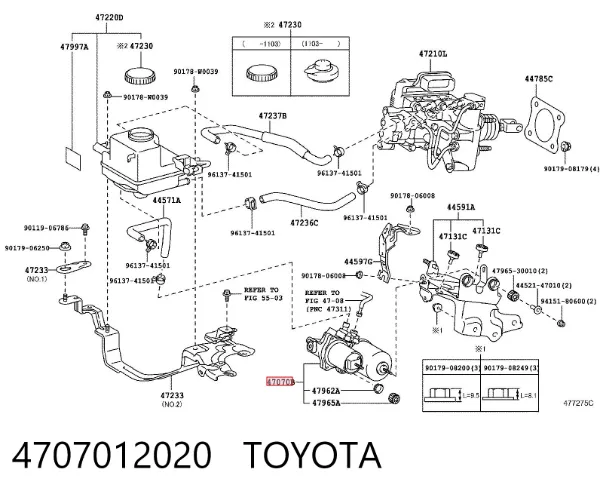 Pompa ABS głównego cylindra hamulcowego 4707012020 Toyota