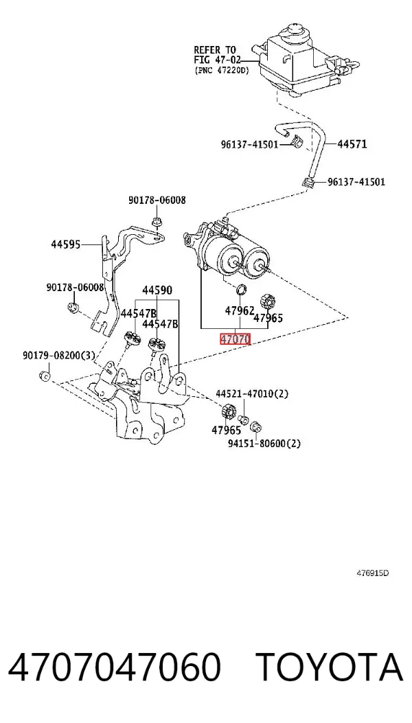 Pompa ABS głównego cylindra hamulcowego 4707047060 Toyota