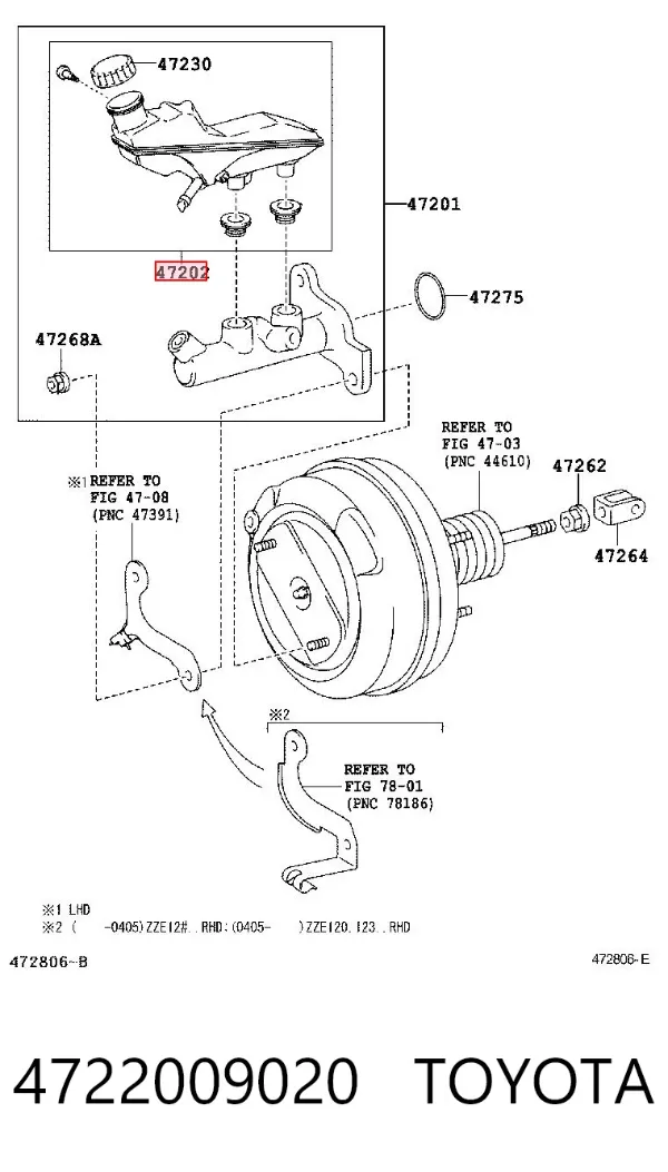Zbiorniczek głównego cylindra hamulcowego (płynu hamulcowego) Toyota Corolla E12U
