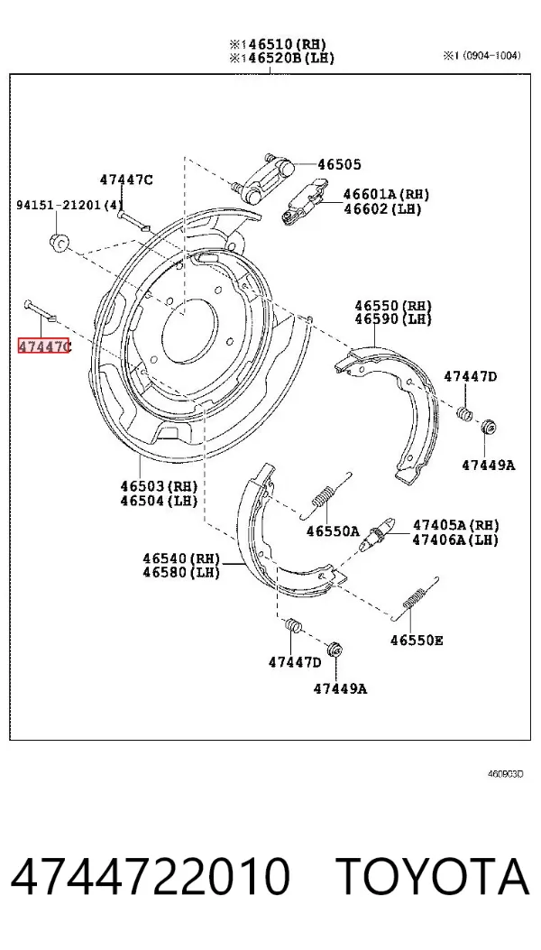 Zestaw naprawczy klocków hamulcowych 4744722010 Toyota